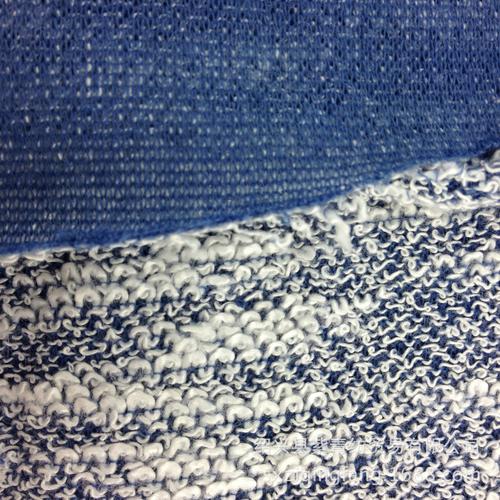 废棉 【生产供应】针织50/50 t/r 色织粗针毛圈服装面料 卫衣布 产品